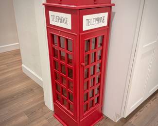 Red phone booth cabinet