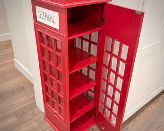Red phone booth cabinet