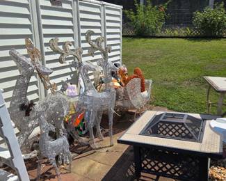 Lots of Christmas yard figures