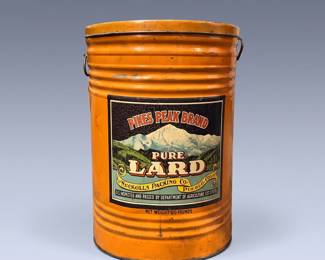 Large Antique Lard Tin