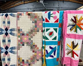 Lots of handmade quilts