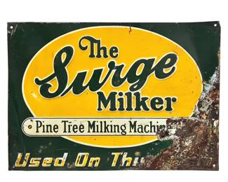 Surge Milker metal advertising sign