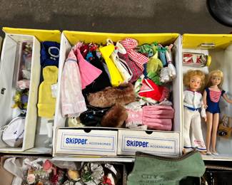 Vintage Barbie, Skipper, Pepper dolls and clothes