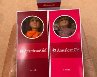 American girl dolls, Julie & Lanie with boxes
