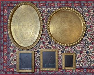 A selection of brass decor