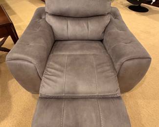 Gray microfiber recliner