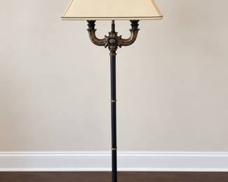 Neoclassical black floor lamp