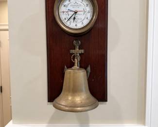 Ship bell with clock