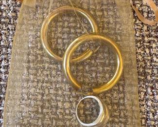 14k gold ring and earrings