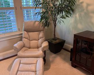 Leather chair & ottoman