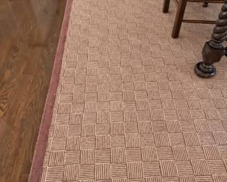 Williston weavers basket weave wool rug with border, 8'6" X 11"6"