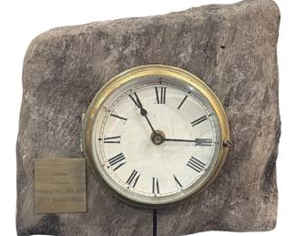 Salvaged Shipwreck Architectural "Calumet" Steamer Bulkhead Clock