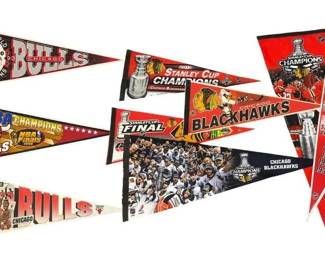 Collection Chicago Bulls, Blackhawks Pennants