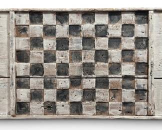 Early 18th C Primitive Folk Art Game Board, Museum Worthy Americana