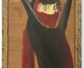 JIMMY LEE SUDDUTH (American/Alabama, 1910-2007) Woman In A Black Dress Painting