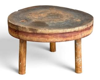 Antique French Butcher Block Converted Coffee Table 