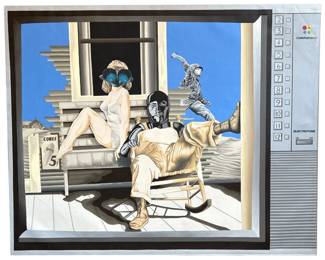 Substantial Neo Expressionist Pop Art Painting