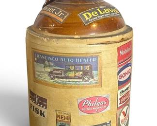 POPS CASEY (American, 20th C.) Folk Art Petroliana Jug