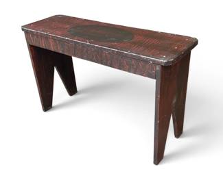 Early Primitive Hand Painted Bench