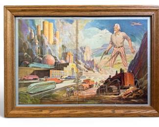 WALTER DE MARIS (American, 1877-1947) Neo Industrialism, Uncle Sam Illustration Print