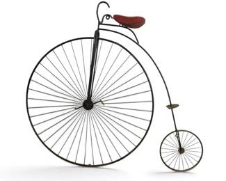 CURTIS JERE Penny Farthing Bicycle Sculpture 