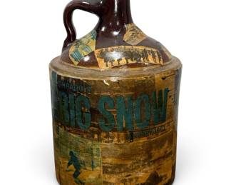 POPS CASEY Folk Art Jug, Chicago Blizzard 1967