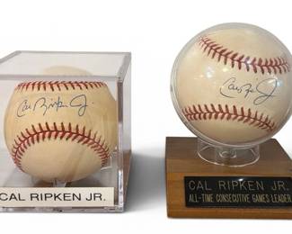 Two Autographed CAL RIPKEN, JR Baseballs w/ COA