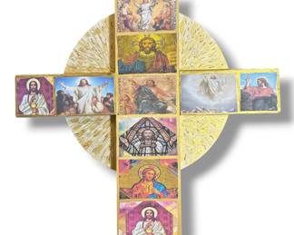 POPS CASEY (American 20th C) Folk Art Religious Icon