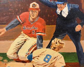 1983 Baseball Oil Painting