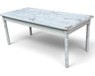 A White Farmhouse Harvest Table 
