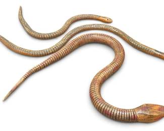 Three Folk Art Articulating Snakes