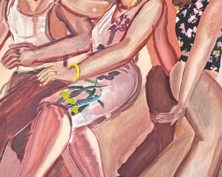LESTER JOHNSON (American, 1919-2010) Untitled Street Scene Abstract Expressionist AP