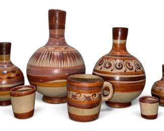 Collection Mexican Tlaquepaque Water Carafes, Pottery
