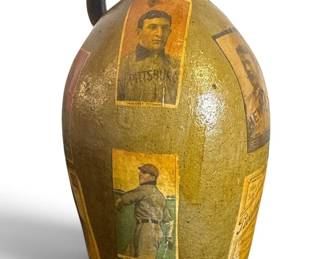 POPS CASEY (American, 20th C.) Folk Art Baseball Card Memory Jug