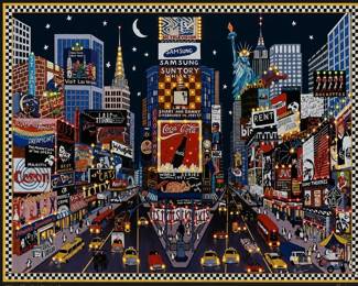 SHARIE HATCHETT BOHLMANN (ROXY) (American, b. 1940) "New York Glitter" Light Up Mixed Media 