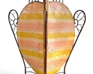 Early 20th C. Bentwood Silk Firescreen