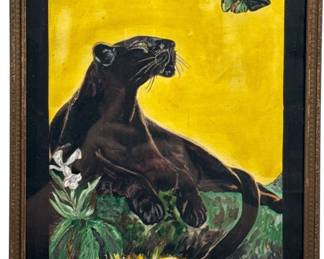 After LYNN BOGUE HUNT (American, 1878-1960) Panther With a Butterfly