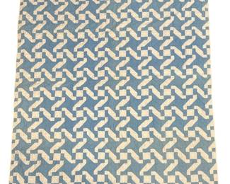 Hand Stitched Antique Quilt Blue and White 