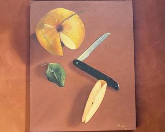 Sliced Apple Still Life Painting