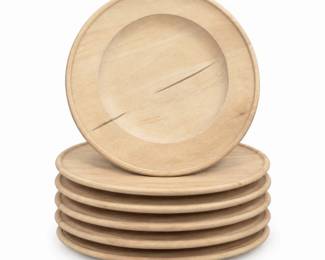 Set of Six Scandinavian Pine Charger Plates