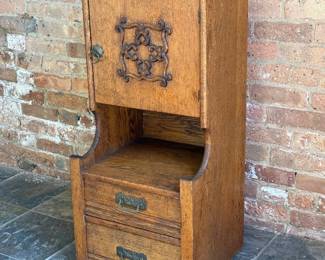 Early 1900's Victorian Solid Oak Cabinet