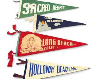 Four Early Souvenir Pennants