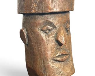 Folk Art Carved Wood Brute Man 