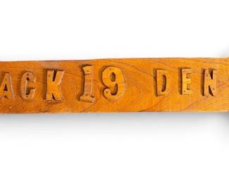 Folk Art Carved Boy Scout Camp Directional Arrow Sign