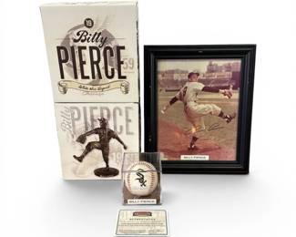 Autographed CHICAGO WHITE SOX BILLY PIERCE Baseball and Picture