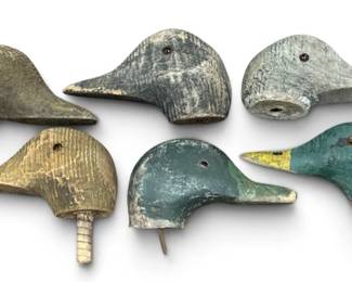 Collection of Early Duck Hunting Decoy Heads