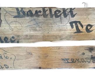 Early 20th C Texas Folk Art Signs, Salvaged 