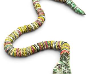 Folk Art Bottle Cap Snake