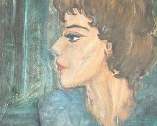 Mid Century Painting of a Woman 