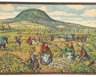 Vintage European Educational Chart, Beet Harvest